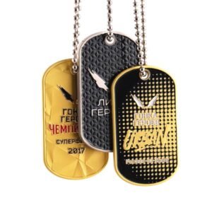 Metal dog tag with custom logo by casting