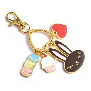 Custom metal enamel key chain hook for girls