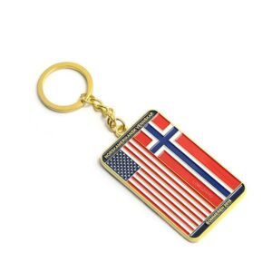 Custom gold metal soft enamel key chain