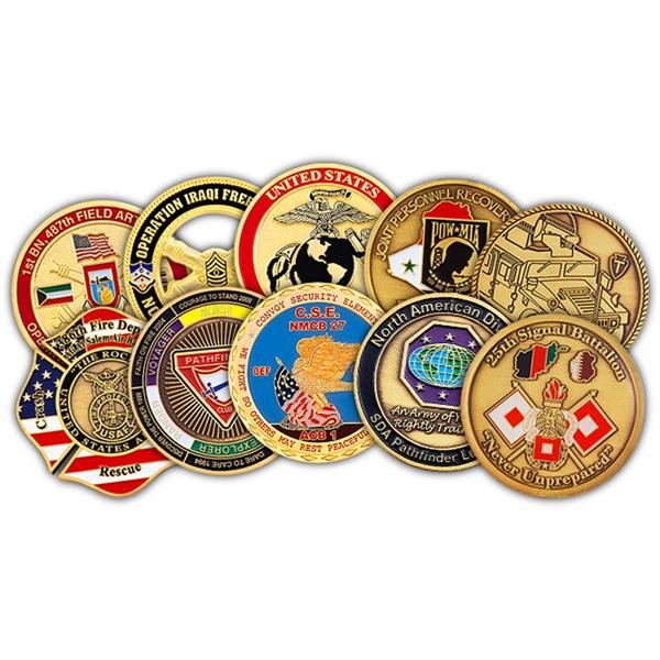Custom Zinc Alloy Metal Enamel Antique Gold Challenge Coin
