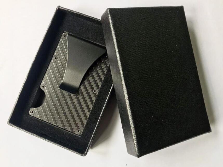 Promotional Credit card holder with carbon fiber wallet money clip