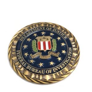 Custom engraved bon coin with enamel