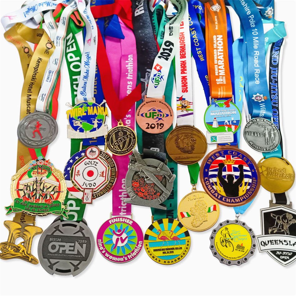 Custom enamel metal medals manufacturer with ribbons Custom enamel metal medals manufacturer with ribbons
