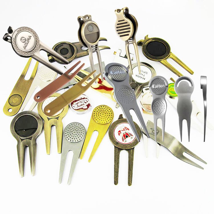 Custom blank metal Golf divot tool with ball marker