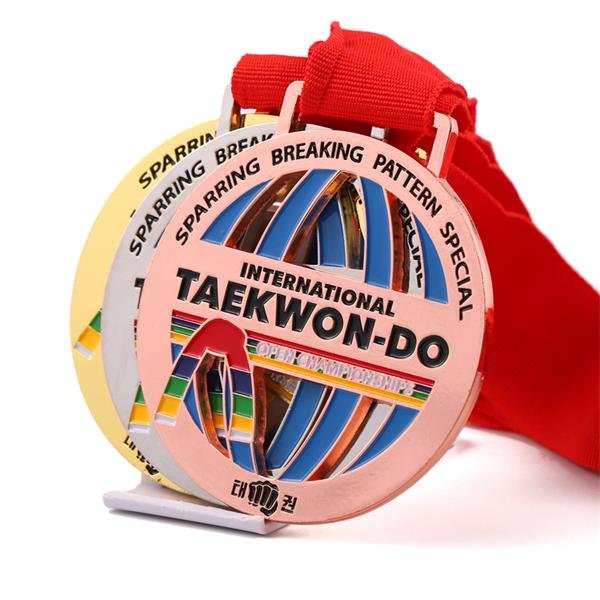 Shiny Metal enamel Taekwon sport custom medal Shiny Metal enamel Taekwon sport custom medal