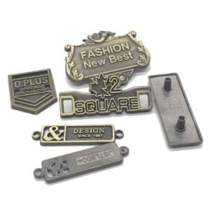 Custom antique metal clothing labels