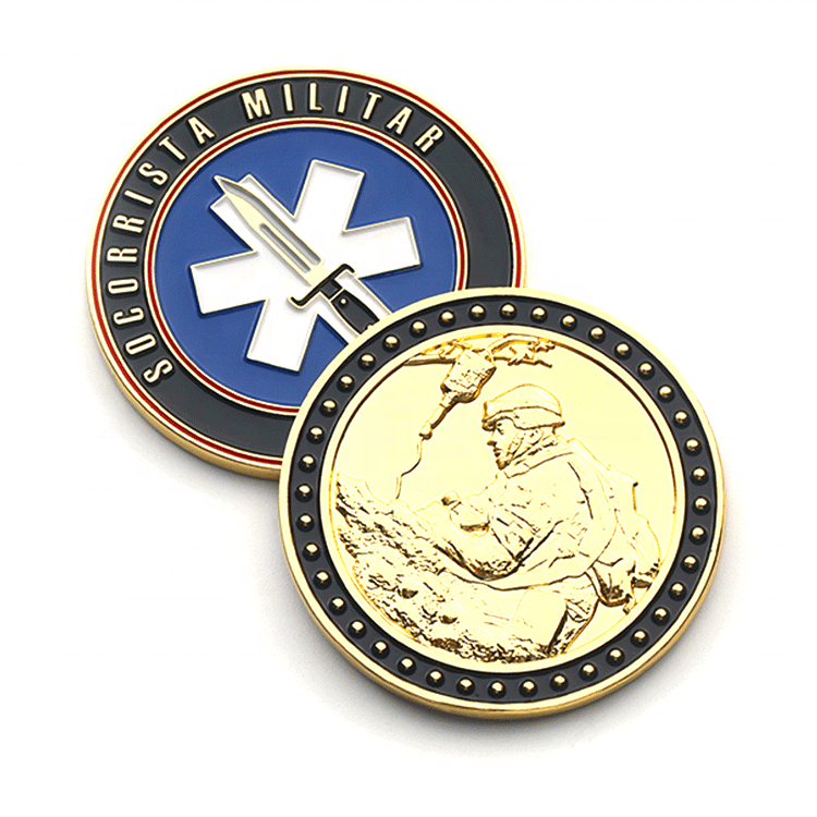 Custom gold metal enamel 3D commeration coins