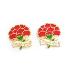 Thanksgiving day enamel flower gold badge