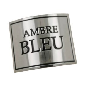 Custom curved enamel stainless steel logo plate