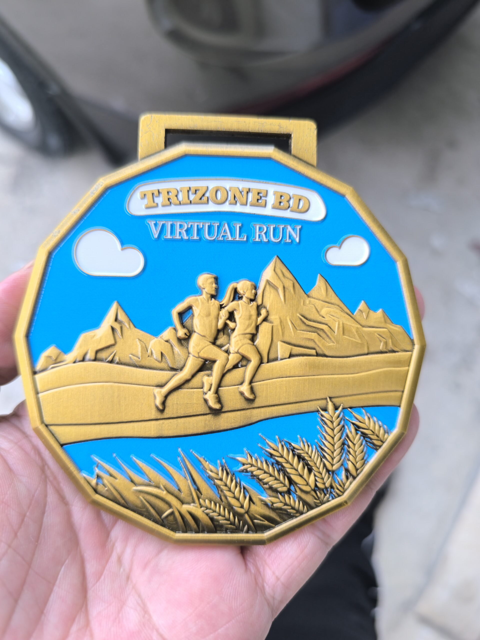 Custom soft enamel running finisher medal